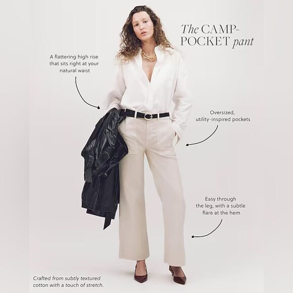 NWT J CREW Camp-pocket wide-leg pant size 36 - Picture 5 of 13